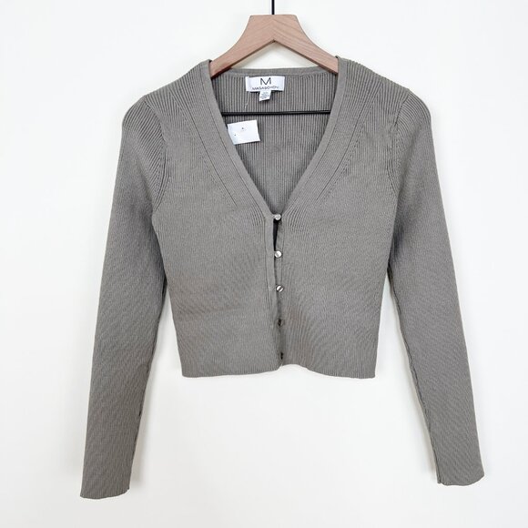 New Magaschoni Fitted Ribbed Knit Cardigan Sweater Old Money Quiet Luxury Preppy - Picture 3 of 8